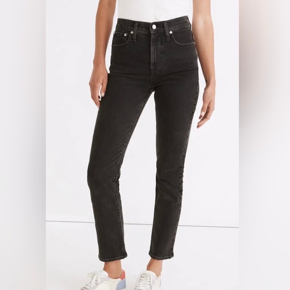 Madewell The Perfect Vintage Jean 27 Lunar Black High Rise Tapered Minimalist